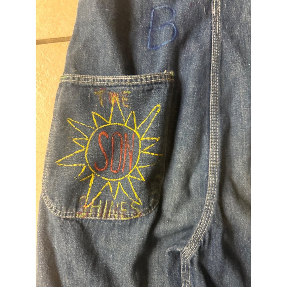 Vintage Sanforized Denim Button Overalls Work Wear Jeans Pants Railroad Distress - Picture 4 of 11